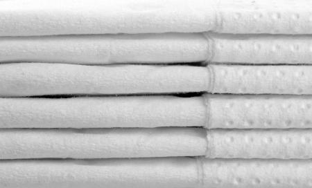 Heap of white paper napkins. Close-up viewの写真素材