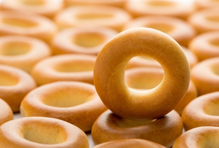 Closeup of many tasty bagelsの写真素材