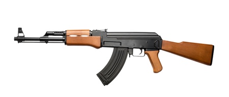 Russian assault rifle AK-47 isolated on white