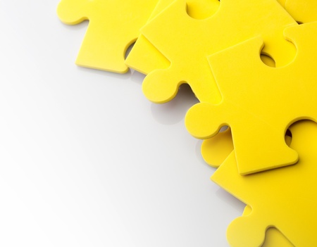 Closeup of jigsaw puzzle pieces with spaceの写真素材