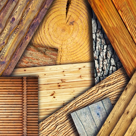 Collection of different wooden texturesの写真素材
