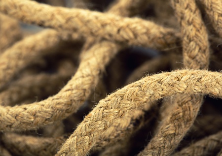 Macro view of old rope