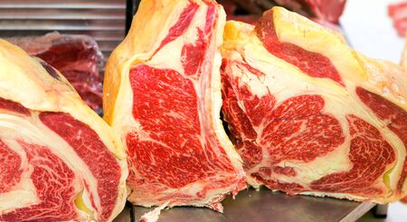 Fresh meat in the marketの写真素材