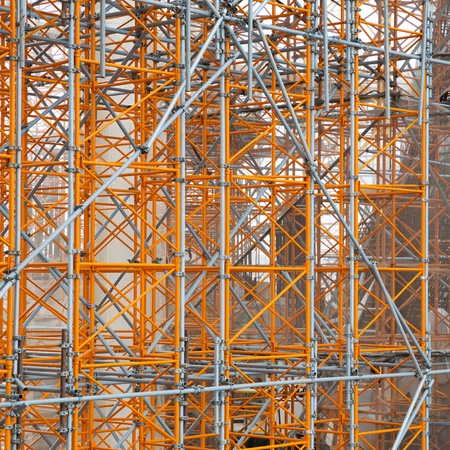 Construction site - scaffolding around new building