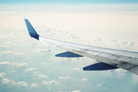 Airliner in flight over a clouds