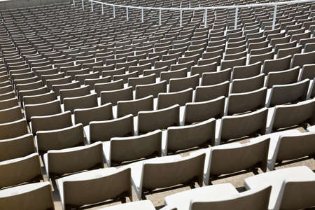 Field of empty stadium seatsの写真素材