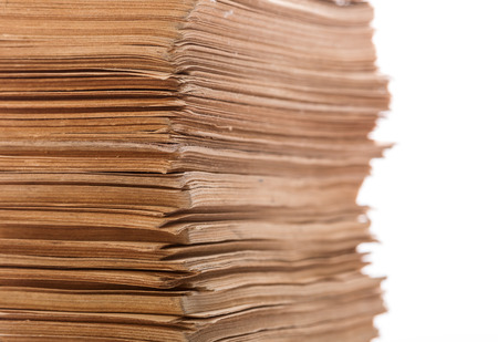 close up of stack of newspaperの写真素材
