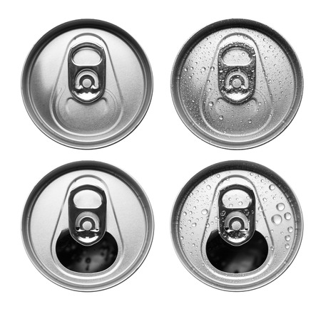Four aluminum cans  isolated on white