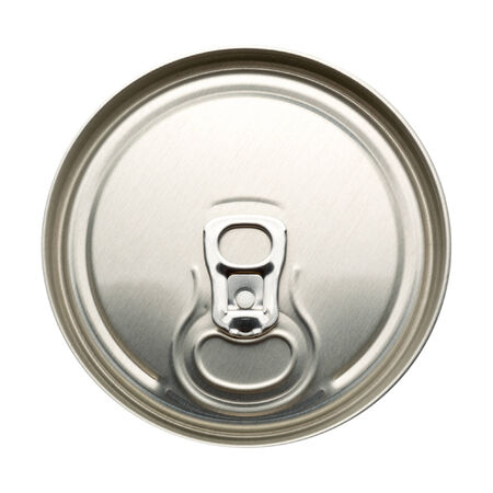 Closed aluminum can isolated on whiteの写真素材