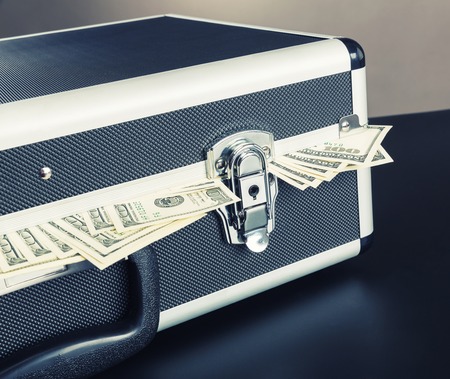 Case full of dollars insideの写真素材