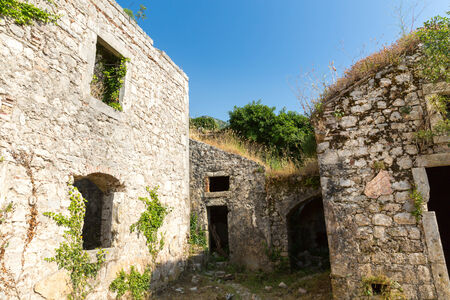 Old ruins in Montenegro mountainsの写真素材