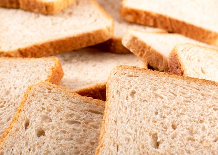 Toasted bread slices for breakfastの写真素材