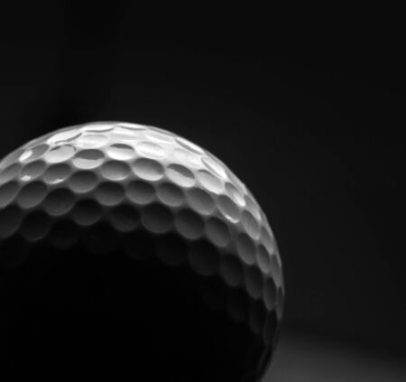 Closeup of golf ball. In B-Wの写真素材
