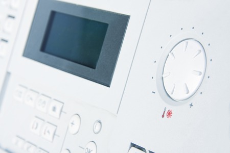 Control panel of gas boiler closeupの写真素材