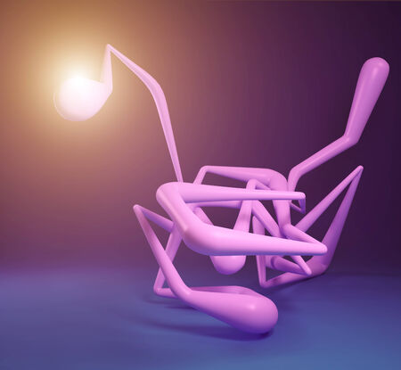 Pink tangled sparkling abstract linesの写真素材