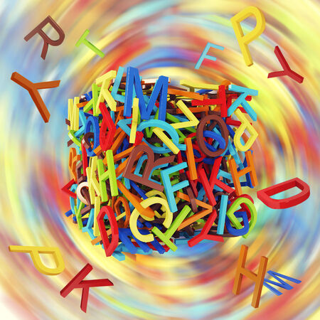 Random colorful letters. Education conceptの写真素材