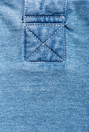 Macro of seams on jeans fabric