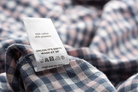 Closeup view of cloth label