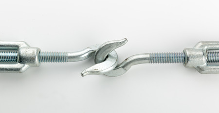 Two hooks connected on whiteの写真素材