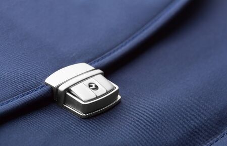 Closeup of blue briefcase clipの写真素材