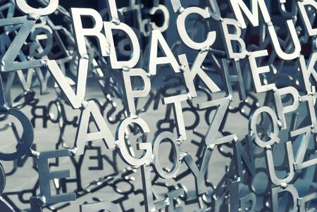 Various metal letters connected to each other make shapeの写真素材