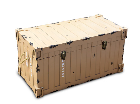 Big metal container isolated on whiteの写真素材