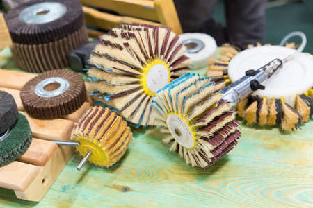 Many grinding rollers close upの写真素材