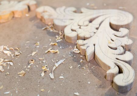 New interior decoration carved from woodの写真素材