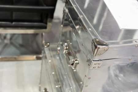 Edge of a modern metal box
