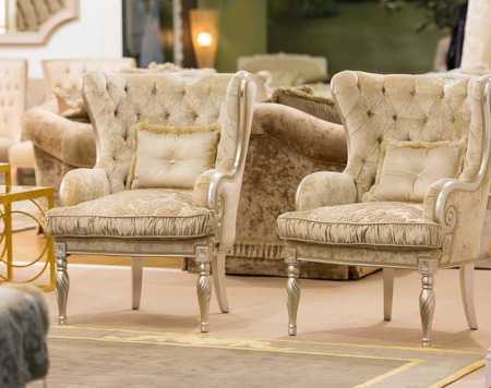 Modern living room with two luxury armchairs