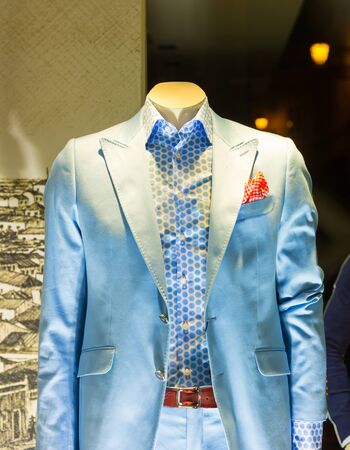 Elegant suit on the mannequin in the shopの写真素材