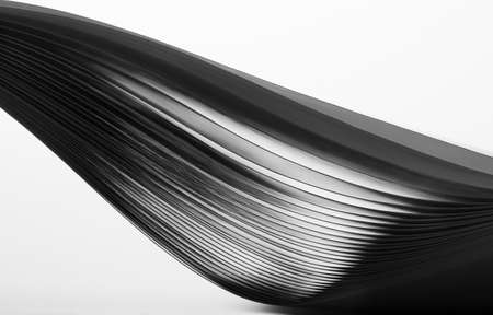 Abstract curves of paper sheets. In B-Wの写真素材
