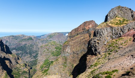Mountains landscape against the sky, Portugal, Madeiraの写真素材