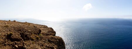 Up view of the ocean from the high mountainの写真素材
