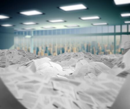 View of the modern office full of papers