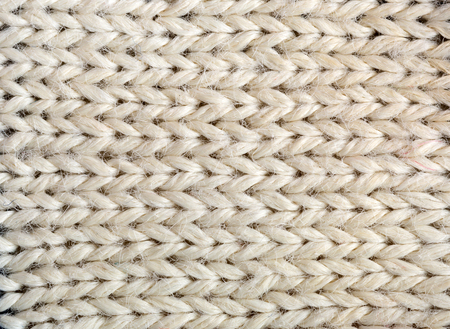 Close up of beige knitted texture