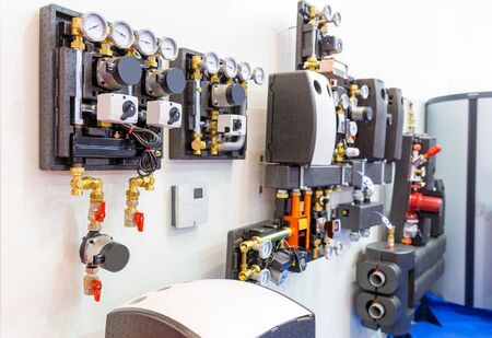 Side view of modular block of heating system