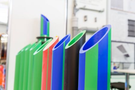 Samples of plastic pipes for heating and water supplyの写真素材
