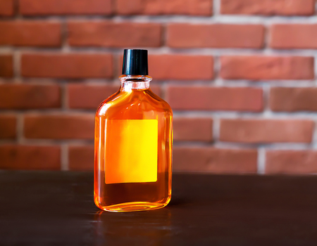 One bottle of lotion on the tableの写真素材