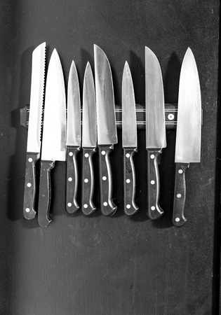 Knife kit on magnetic baseの写真素材
