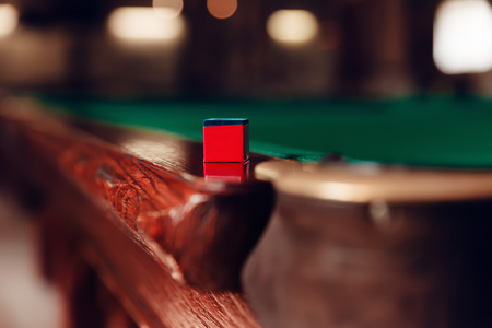 Close up of billiard chalkの写真素材