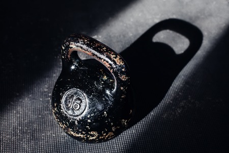 Kettle bells on the floor in the gym