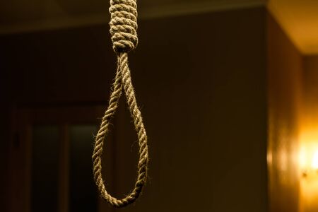 Suicide rope loop. Suicide noose conceptの写真素材