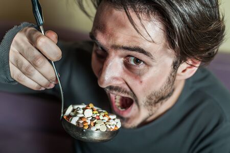 Abuse of drugs leads to overdosingの写真素材