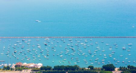 Aerial view of the yacht parking.