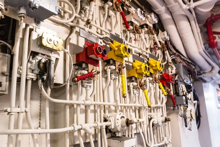Engineering interior of aircraft carrier