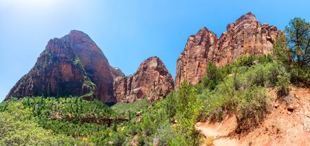 Virgin nature paniramic view of Zion National Parkの写真素材