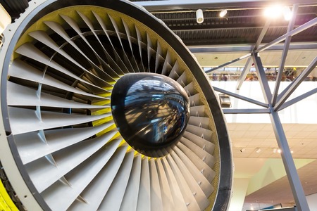 Jet engine blades closeupの写真素材