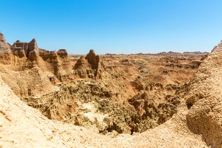 Scenic view of Rock formations in sunny dayの写真素材