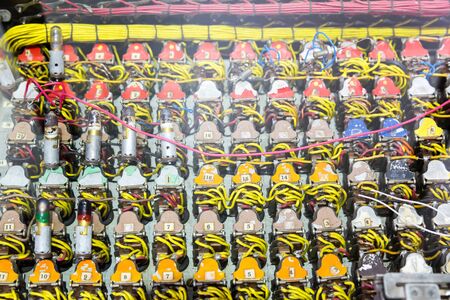 Old analog electronic component board.の写真素材